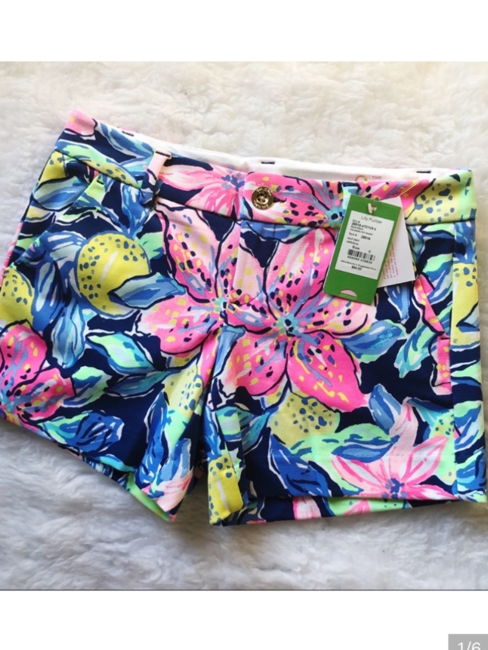 Lily Pulitzer Callahan Stretch Knit Floral Short Bright Colored NWT
